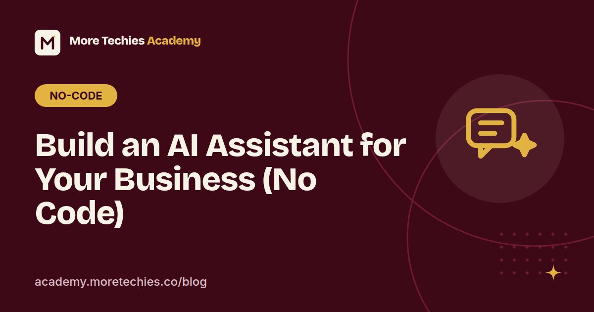 Cover graphic for the article: Build an AI Assistant for Your Business (No Code)